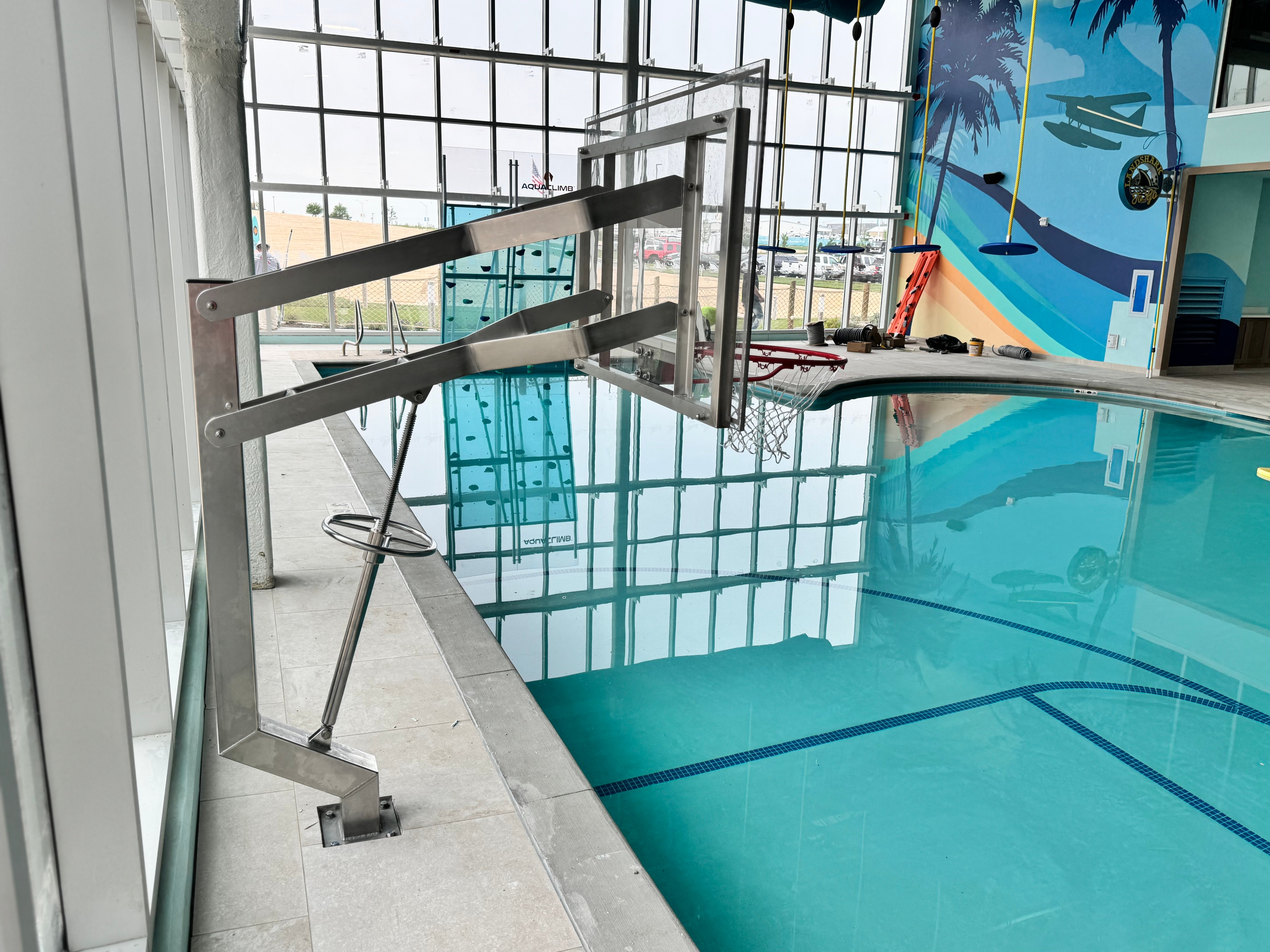 Slamma! adjustable poolside basketball hoop for the swimming pool 