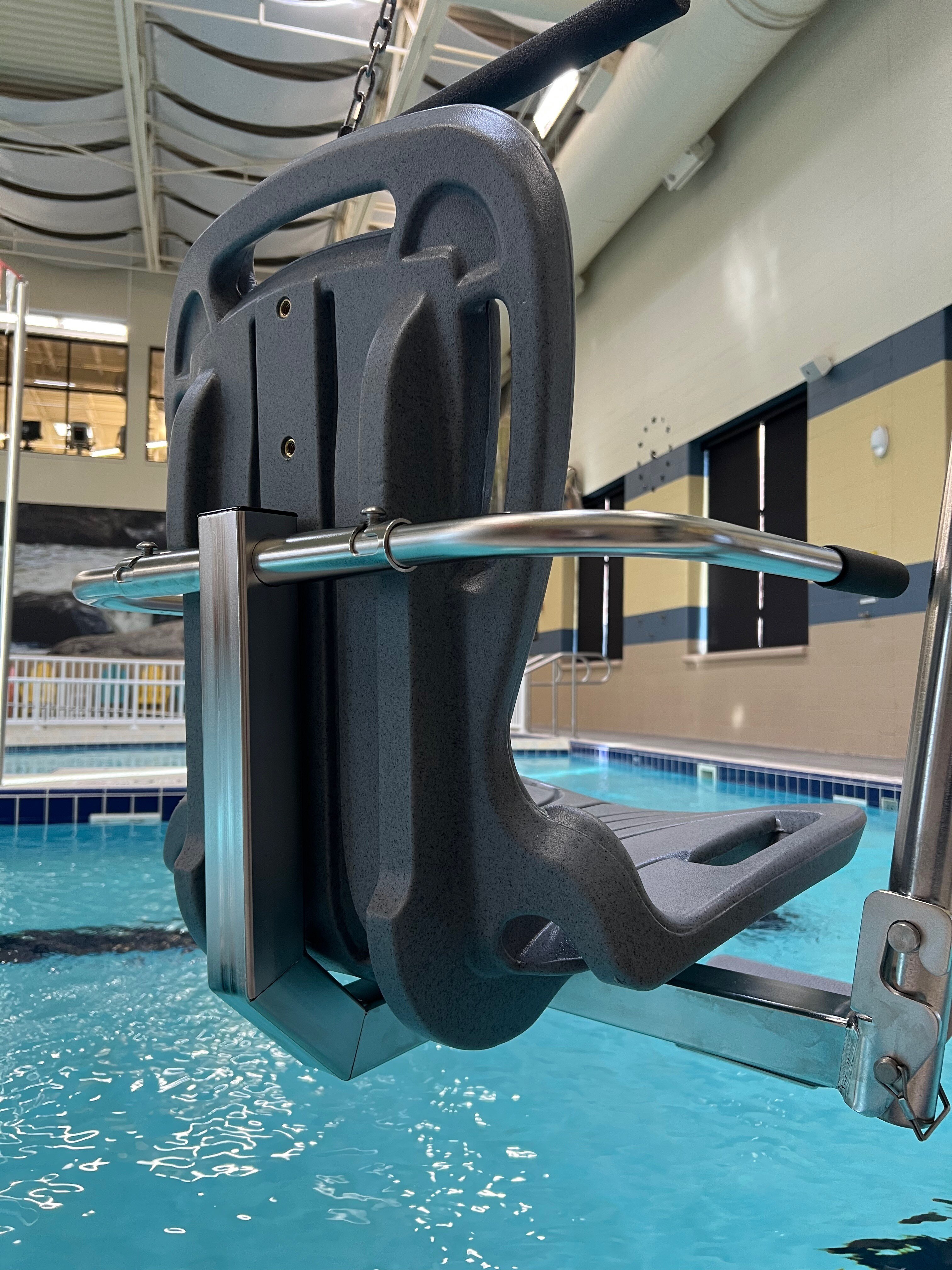 Ergonomic Pool Chair Lift Seat, back view