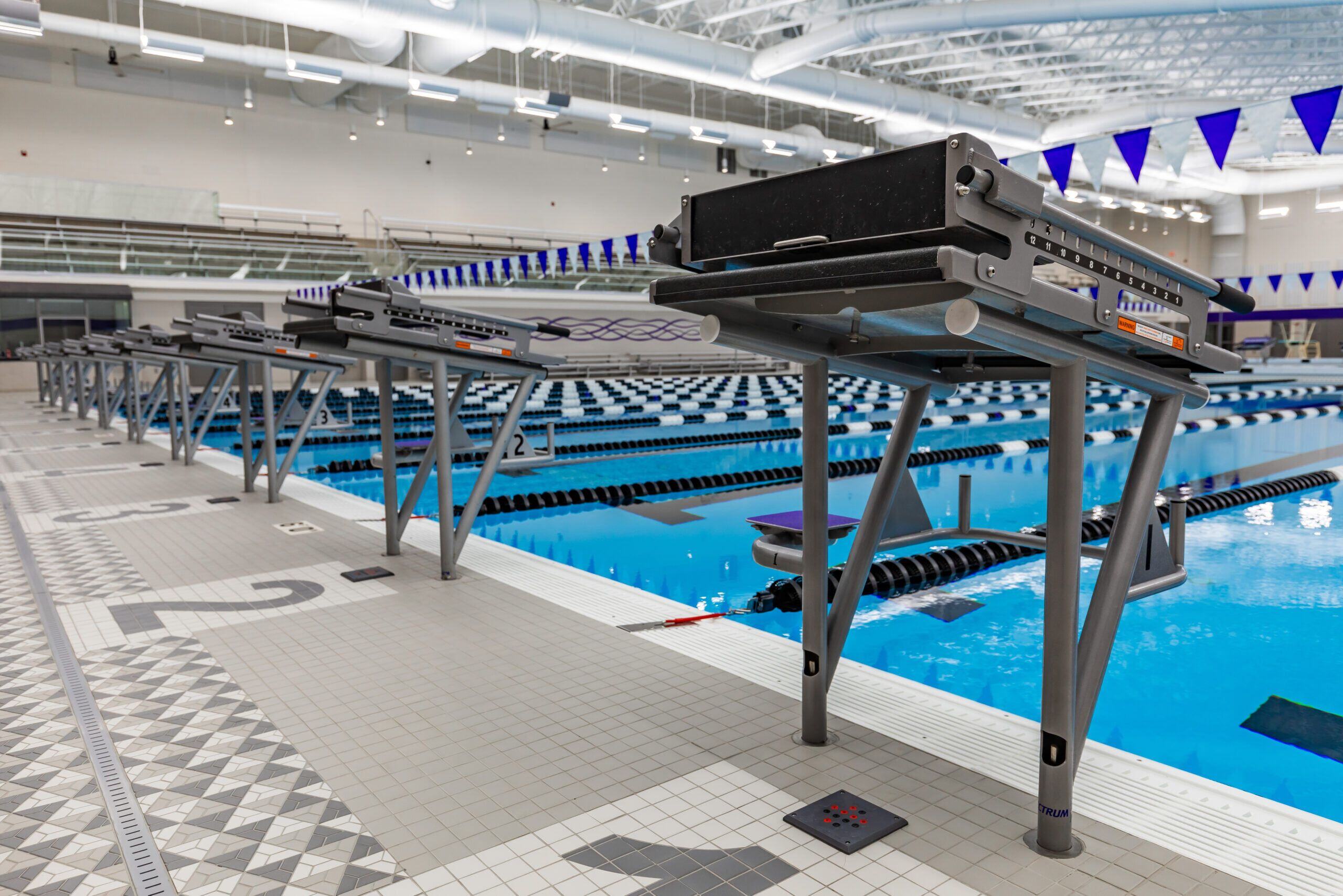 Custom Xcellerator swimming starting blocks with Expansion Post Anchors