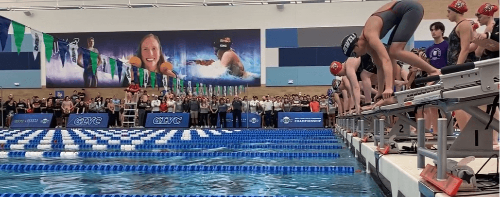 Athletes on Stainless Steel Swim Starting Blocks