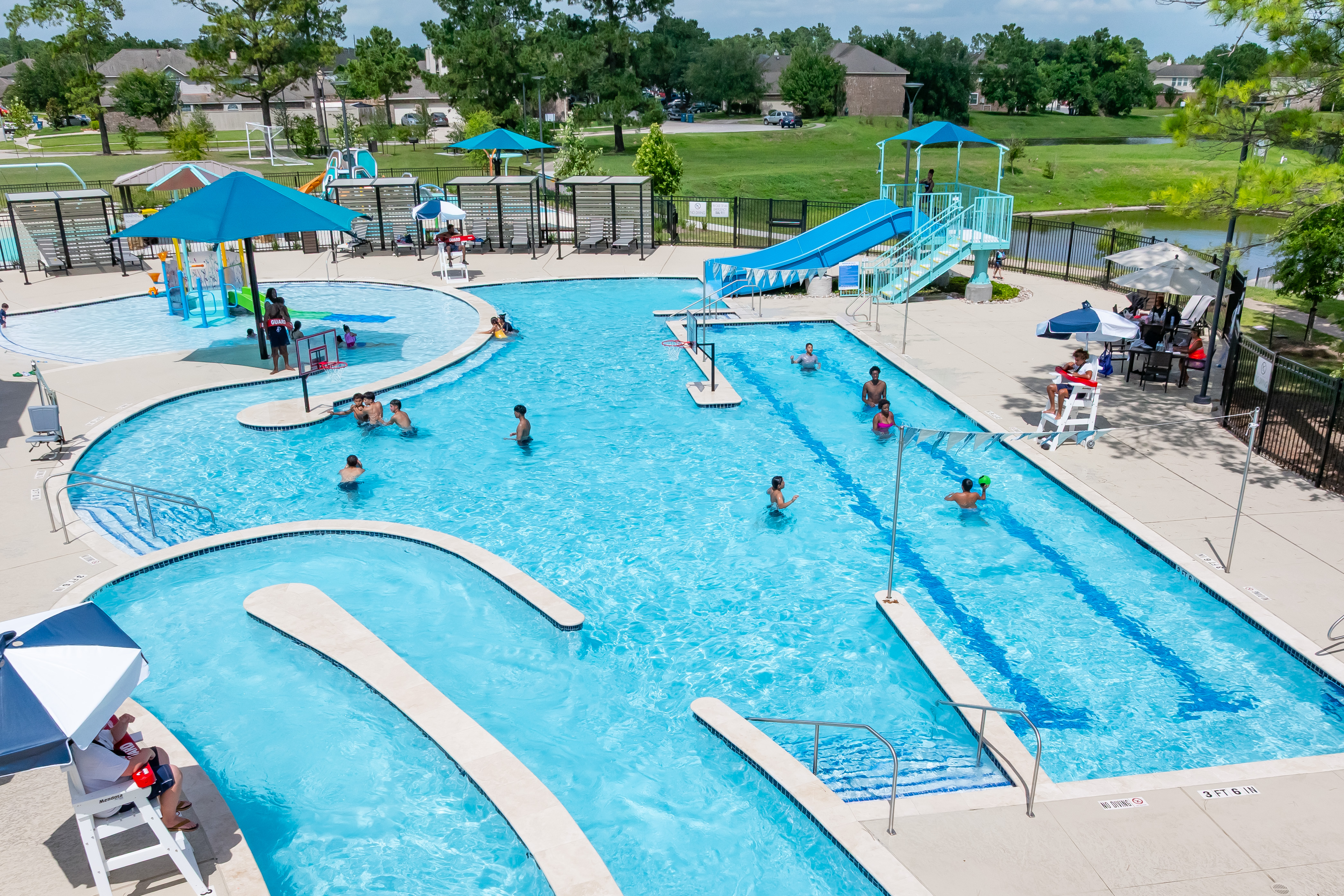 Outdoor pool with Spectrum Aquatics Stainless Steel pool deck equipment