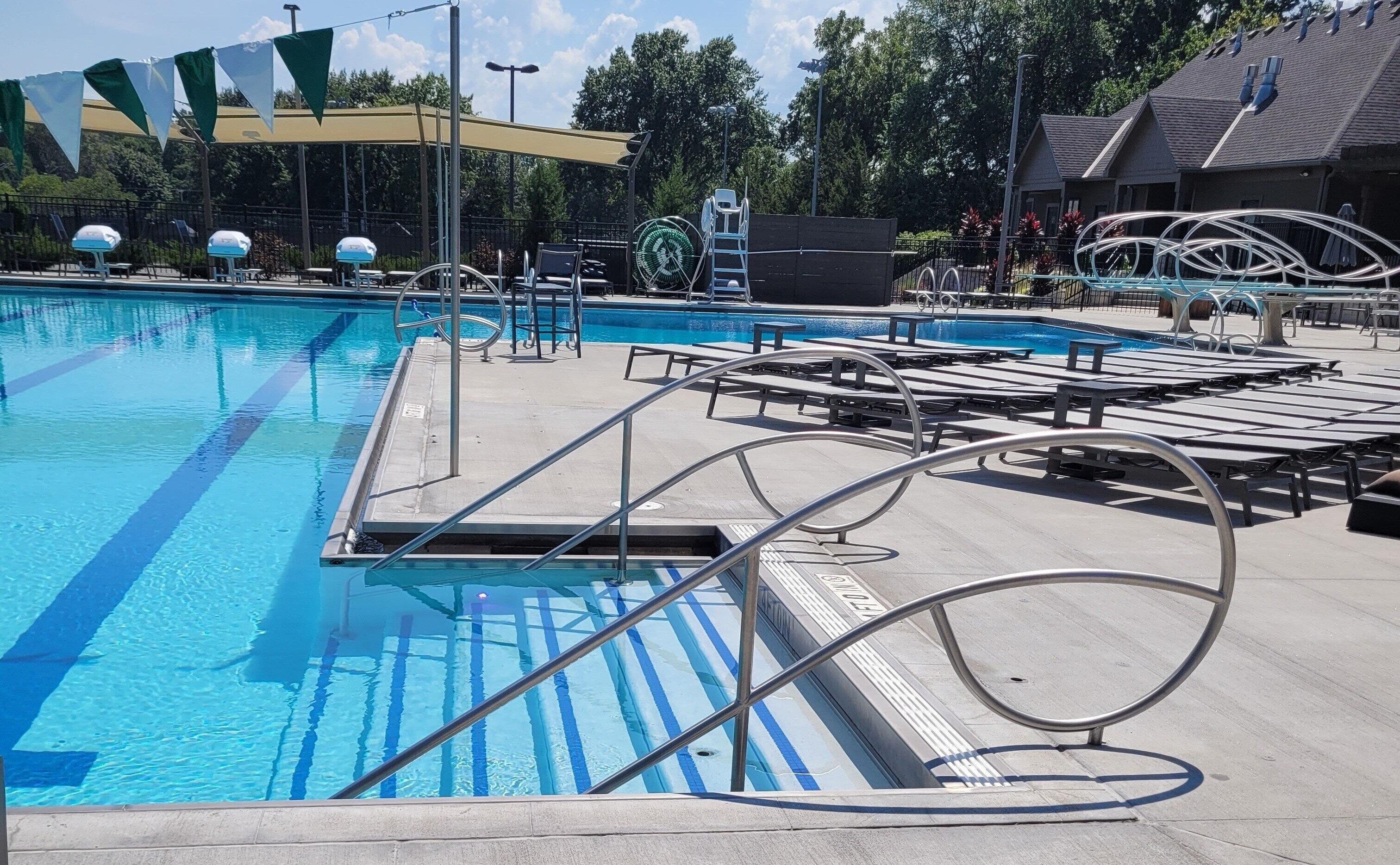 Solarian stainless steel products at outdoor pool