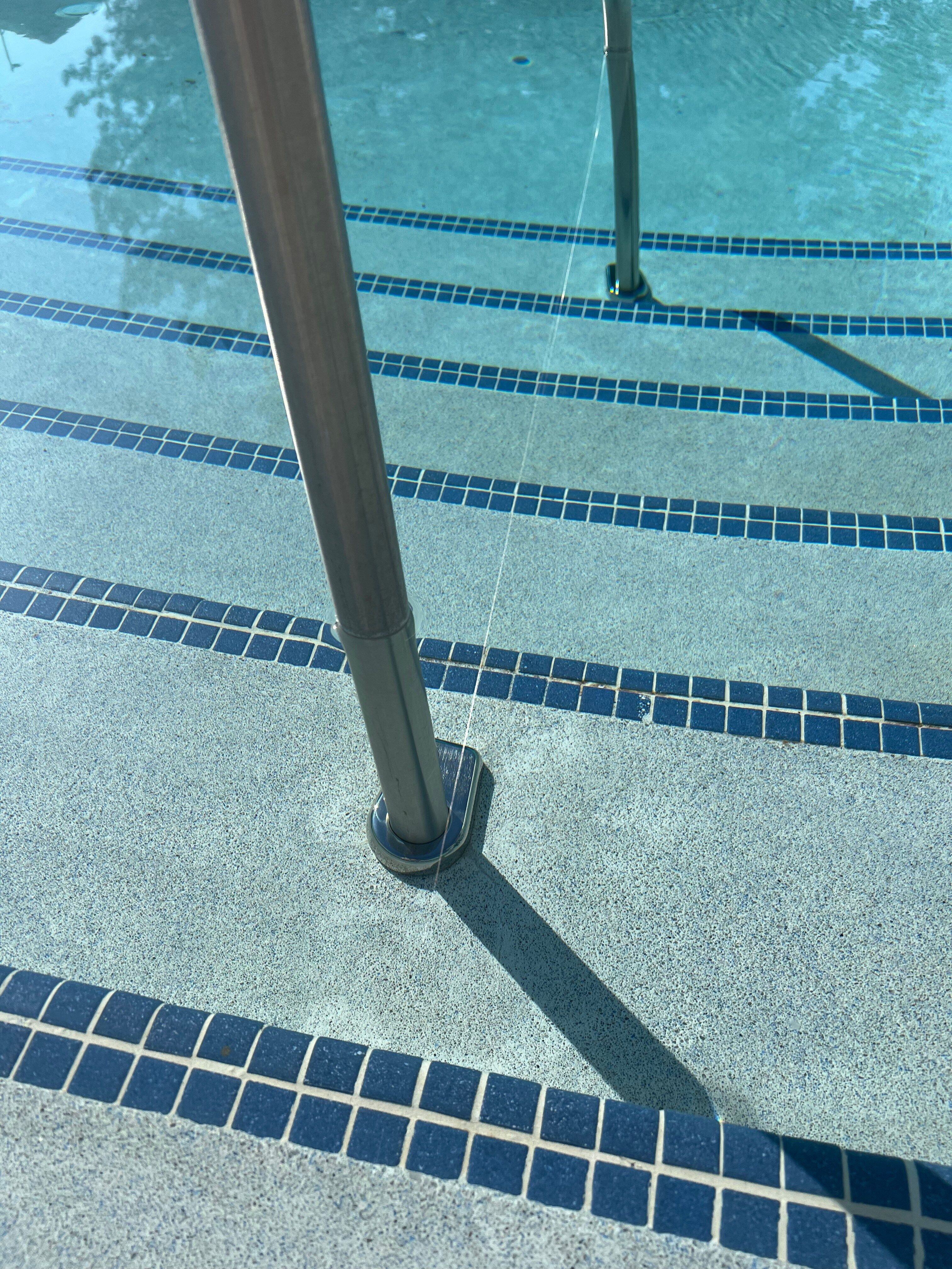 Keyhole Escutcheon underwater at outdoor pool