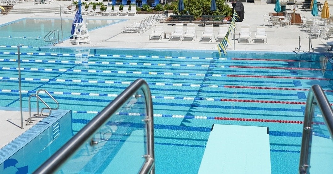 Outdoor pool with Spectrum Aquatics Stainless Steel products