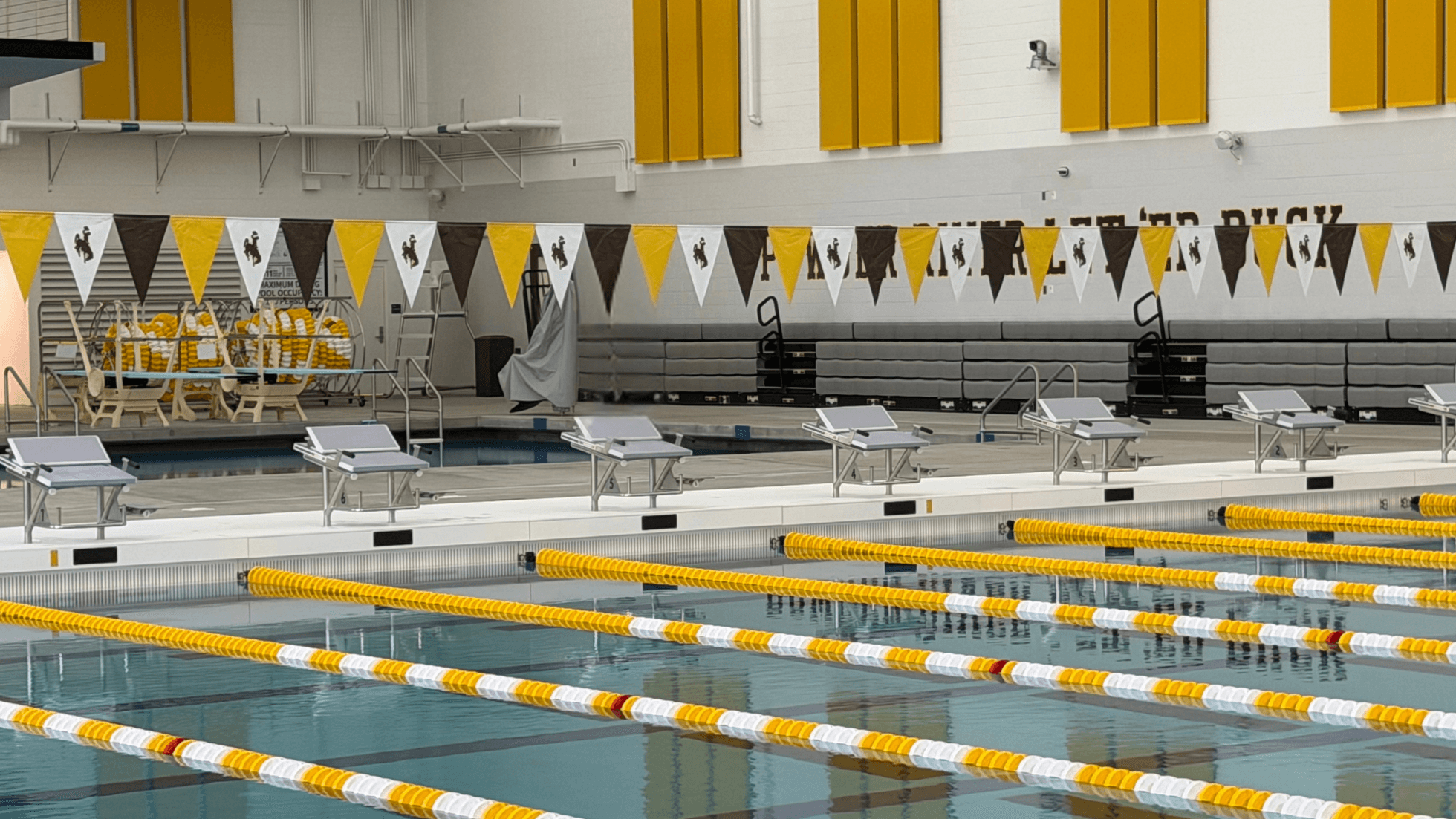 University of Wyoming Aquatic Center with Spectrum Aquatics Sprint with Rapid Lock Swimming Starting Blocks