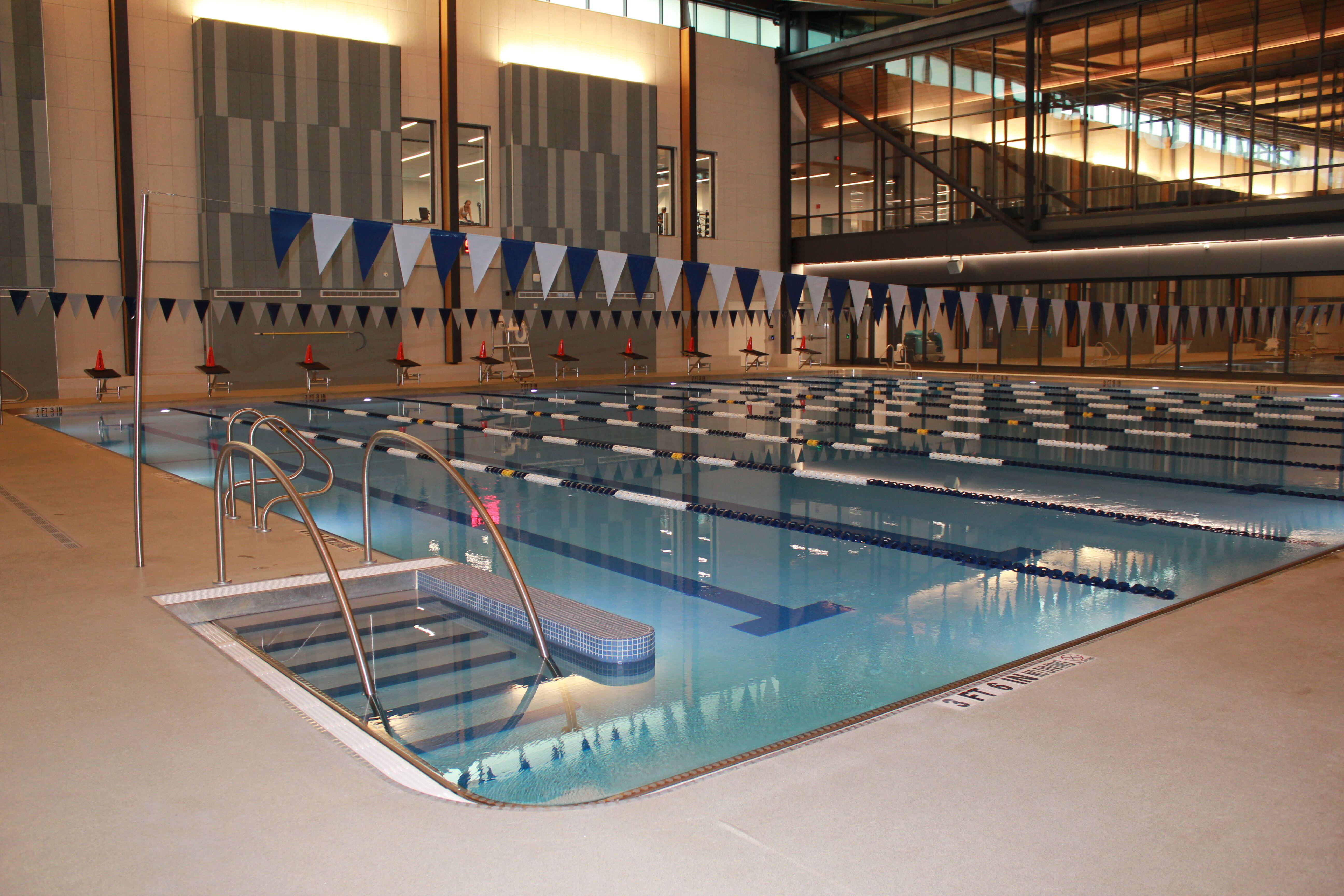 Indoor wellness center with custom stainless steel rails 