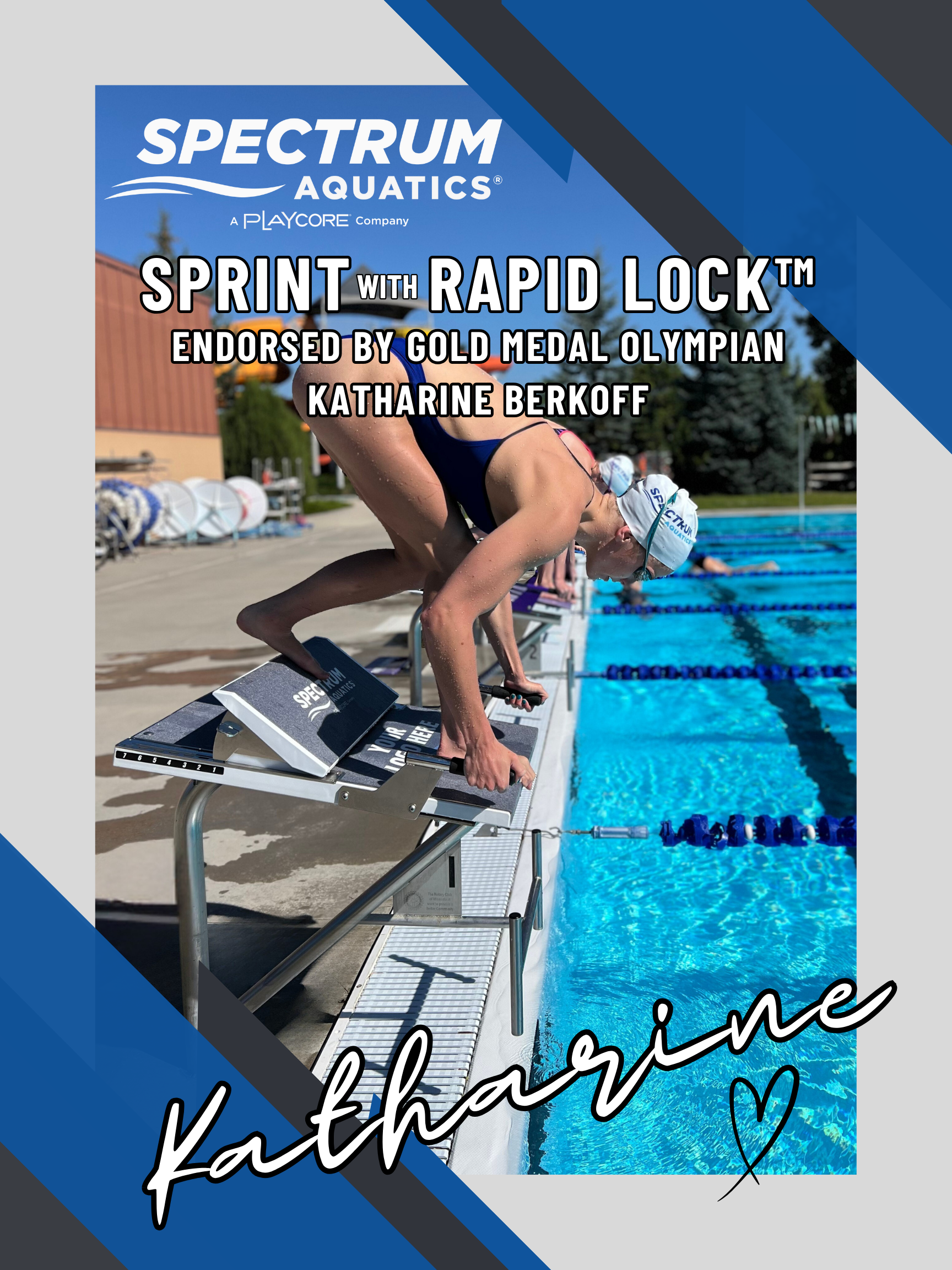 Katharine Berkoff on Sprint with Rapid Lock Starting Block, poster