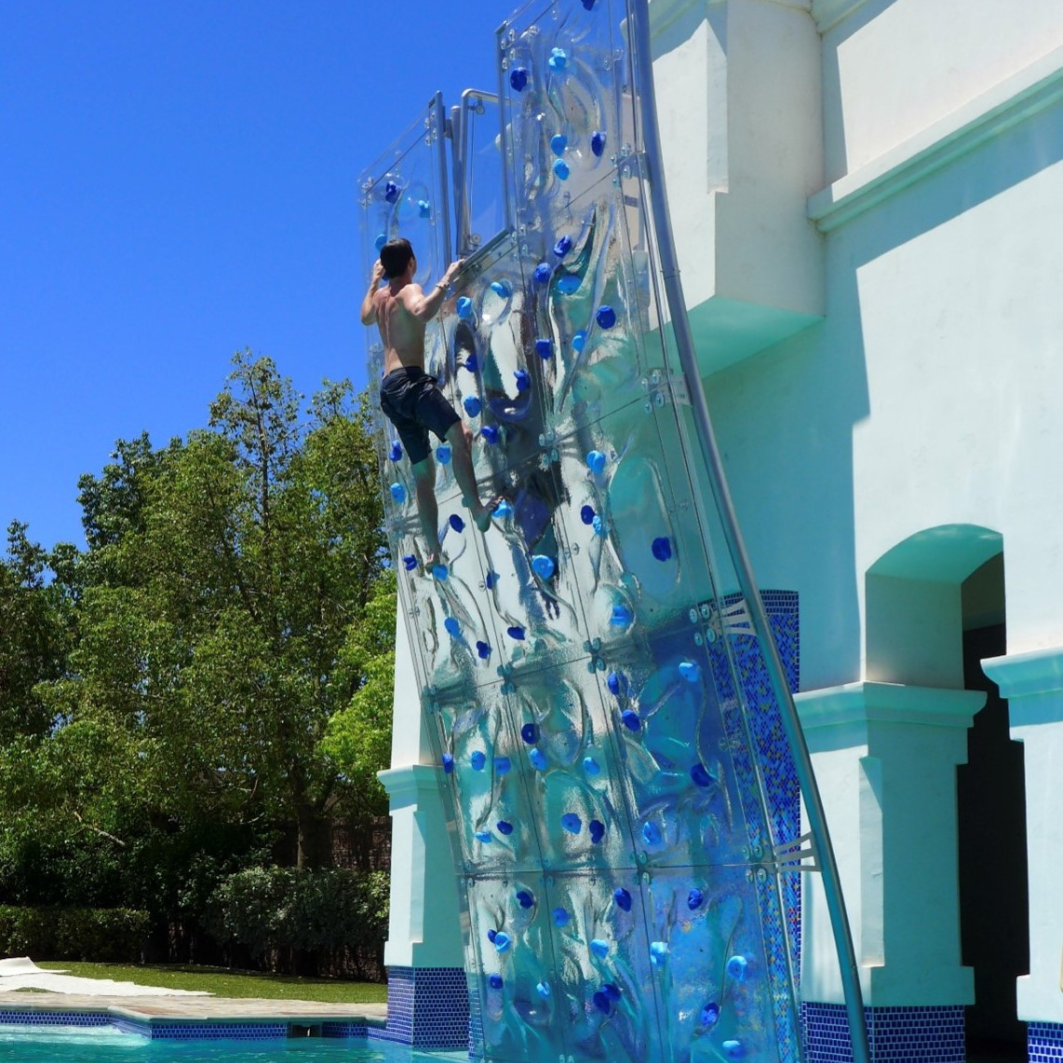 AquaClimb Luxe®, the best luxury Pool Climbing Walls at outdoor pool
