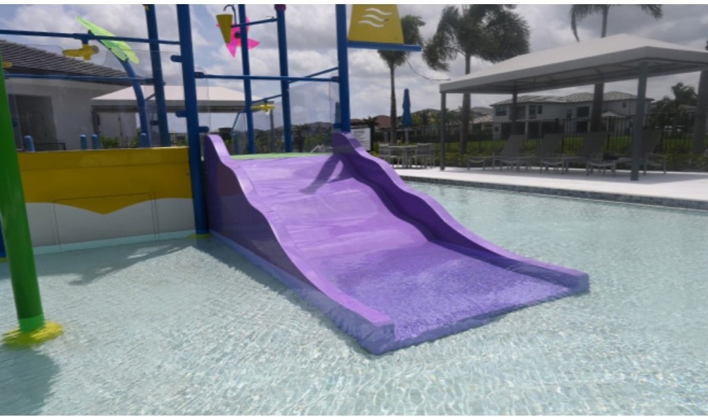 SlideWorx Kiddie Slide at outdoor kiddie pool